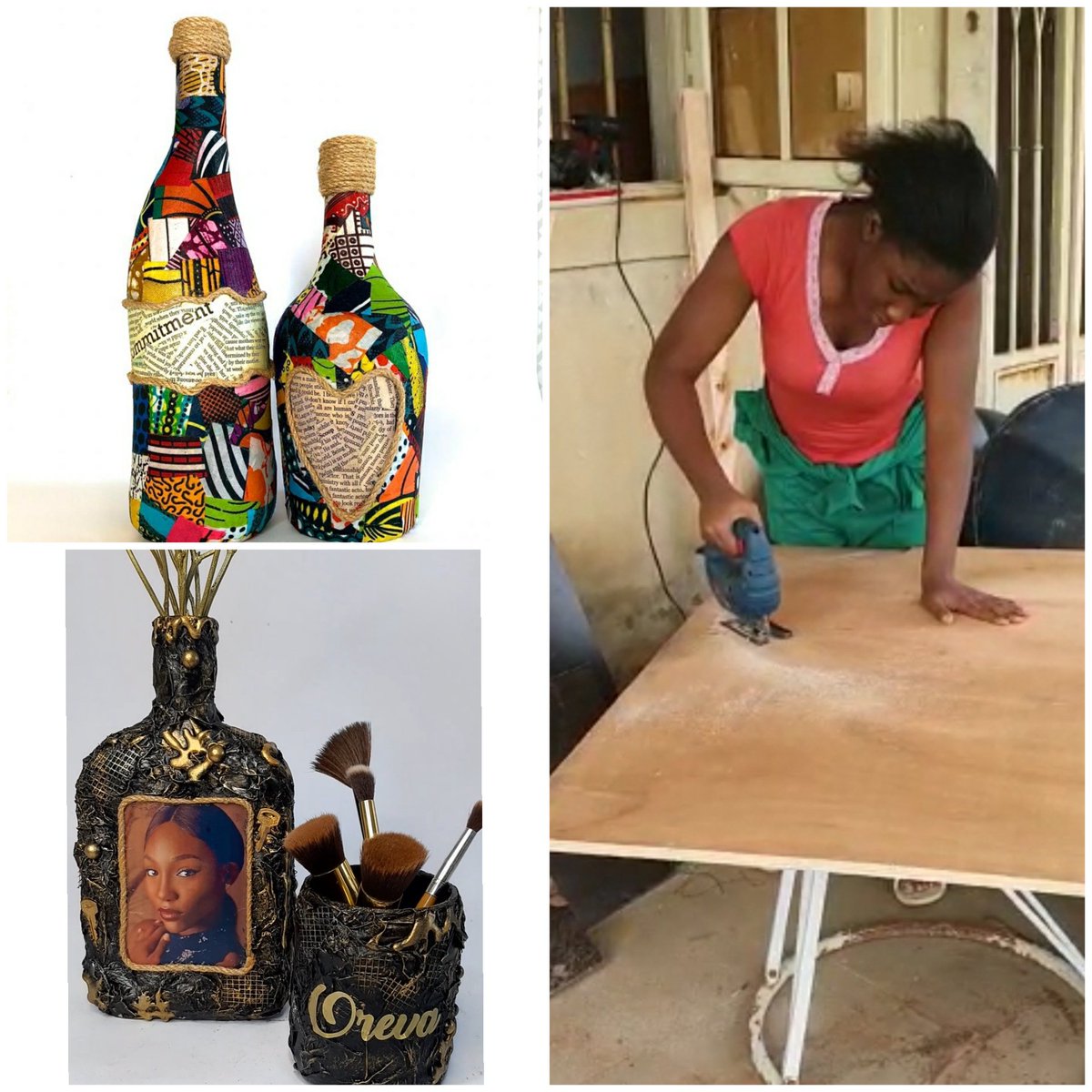 Marie_pcreation's tweet photo. @davido I run an upcycling business where I use waste items e.g tyres,bottles &amp; fashion waste to create beautiful furniture and decor products. These waste items are frequently burnt/improperly disposed,which has been seen to cause extreme heat,pollution and upsurge of diseases.
#Wrblo https://t.co/EgjG270BII