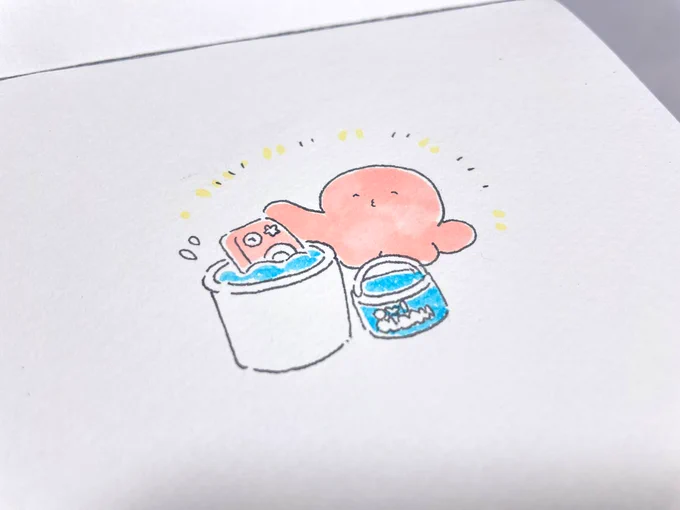 ハッピーカメラをオキシ漬けするタコピー(今夜クライマックス…!) 