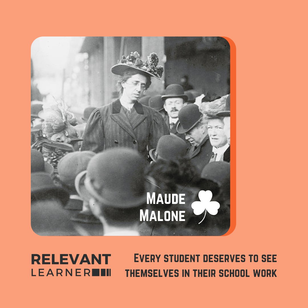 relevantlearner's tweet image. Maude Malone was an Irish-American Librarian, women’s suffrage leader &amp;amp; union organizer #HappyStPatricksDay #womenshistorymonth #herstory #WHM #relevantlearner #culturallyresponsive #culturallyresponsiveteaching #culturallyrelevant #culturallyrelevantpedagogy #diversecurriculum