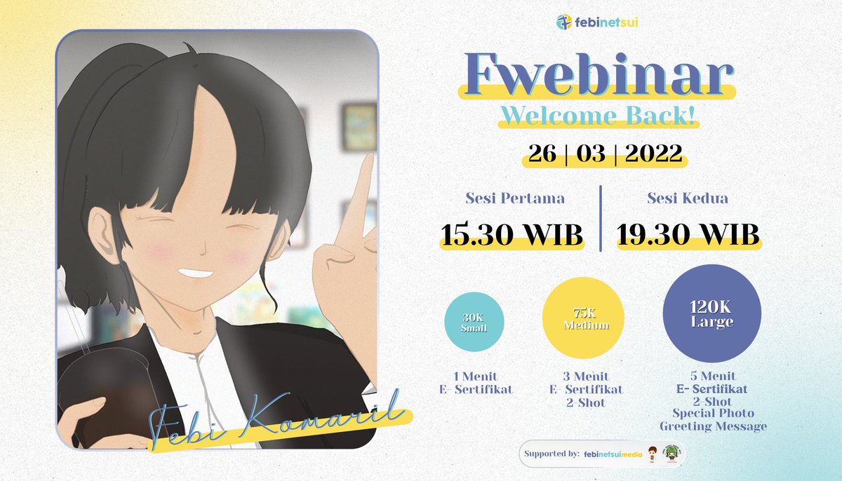 Febinetsui_ID's tweet photo. 🚨🚨🚨
[𝗜𝗻𝗳𝗼] 𝗙𝘄𝗘𝗕𝗜𝗻𝗮𝗿 - "𝗪𝗲𝗹𝗰𝗼𝗺𝗲 𝗕𝗮𝗰𝗸" - 𝘄𝗶𝘁𝗵 𝗙𝗲𝗯𝗶 𝗞𝗼𝗺𝗮𝗿𝗶𝗹 

Sudah siap untuk kembali bercanda, tertawa, dan melepas rindu di FwEBInar - "Welcome back!" https://t.co/PzT82FYxFf