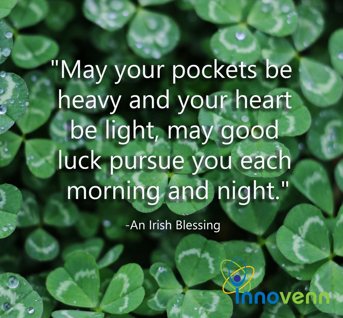 Innovenn's tweet photo. Wishing you the Luck of the Irish today, and a pot of gold at the end! #stpattysday #irish #innovenn #potofgold https://t.co/iYwhZ6DYSe