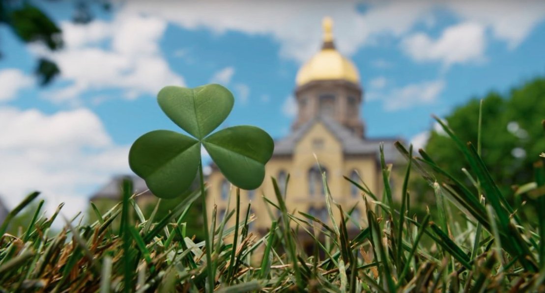 NotreDame's tweet photo. An Irish Blessing for you on this St. Patrick's Day ☘

May the road rise to meet you,
May the wind be always at your back.
May the sun shine warm upon your face,
And the rains fall soft upon your fields.
And until we meet again, may God hold you in the palm of his hand. https://t.co/Hc7ytTXPyv