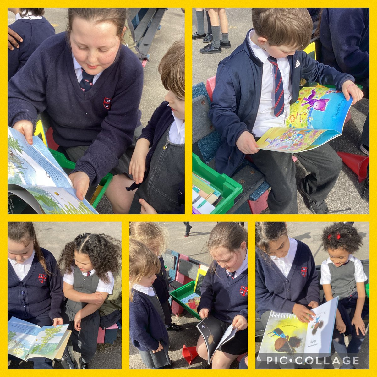 Our #wonderful #reading #ambassadors proved very popular today! There’s nothing quite like #reading with #friends in the #sunshine! #OLGHEnglish #OLGHcatholiclife <a href="/ReadingatLLP/">Reading at LLP</a> <a href="/CapMagicBeard/">Captain Magic Beard</a> @ReadforGoodUK