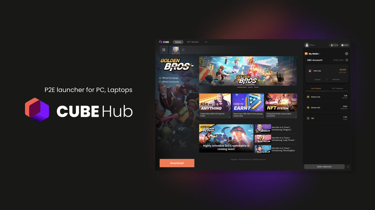 CUBE (@itamcube) on Twitter photo 🎊CUBE Hub & Wallet is finally here🎊
⚡️PC Launcher for all-inclusive P2E experience 
⚡️Built-In Wallet exclusively for Gamers
Welcome the new paradigm of PlaytoEarn <a href="/BNBCHAIN/">BNB Chain</a> 
Innovation is already at your doorstep
👇Read more below
medium.com/itam/cube-hub-… 🎊CUBE Hub & Wallet is finally here🎊
⚡️PC Launcher for all-inclusive P2E experience 
⚡️Built-In Wallet exclusively for Gamers
Welcome the new paradigm of PlaytoEarn <a href="/BNBCHAIN/">BNB Chain</a> 
Innovation is already at your doorstep
👇Read more below
medium.com/itam/cube-hub-…