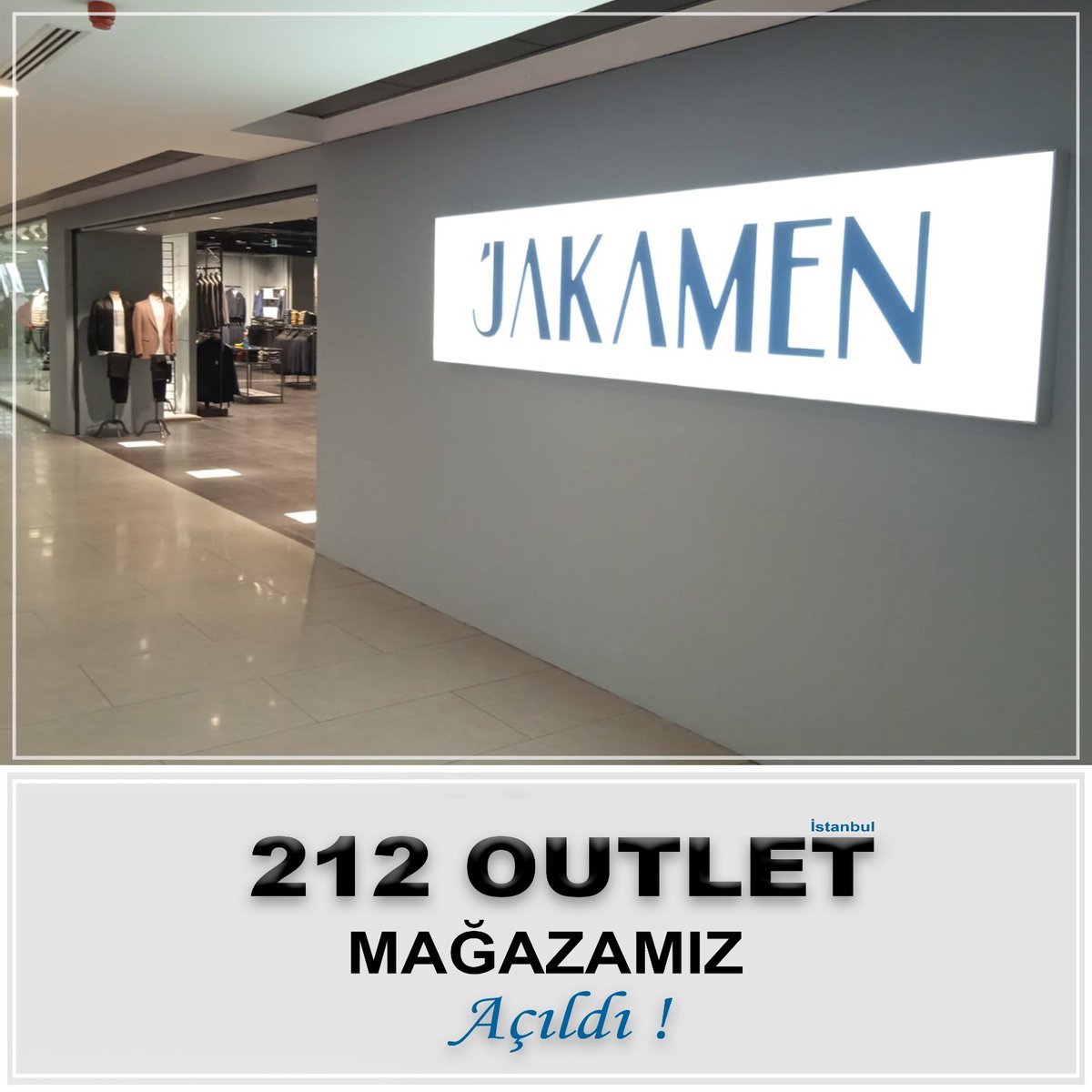 ✨🎈🎊🎉🎊🎈✨
212 Power Outlet / istanbul
#Jakamen Mağazamız Açıldı!
Keyifli alışverişler dileriz.

Online Alışveriş için;⬇️
jakamen.com.tr

#istanbul #avm #212avm #perakende #toptan #erkek #giyim