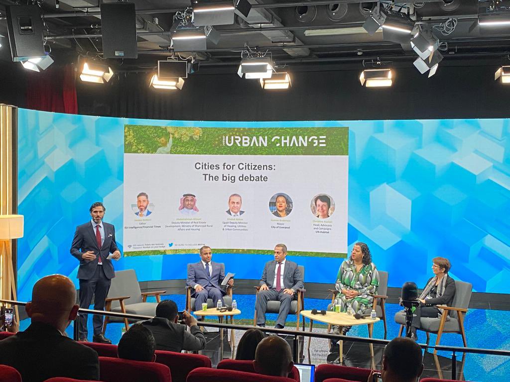Egypt_MIPIM's tweet photo. At the “Cities for Citizens: the big debate”, Khaled Abbas, Deputy Minister of Housing, Utilities and Urban Communities states, “Due to rapid population growth, Egypt has been at the forefront of developing new cities, since our first in 1979.” https://t.co/7brVnNxOi8