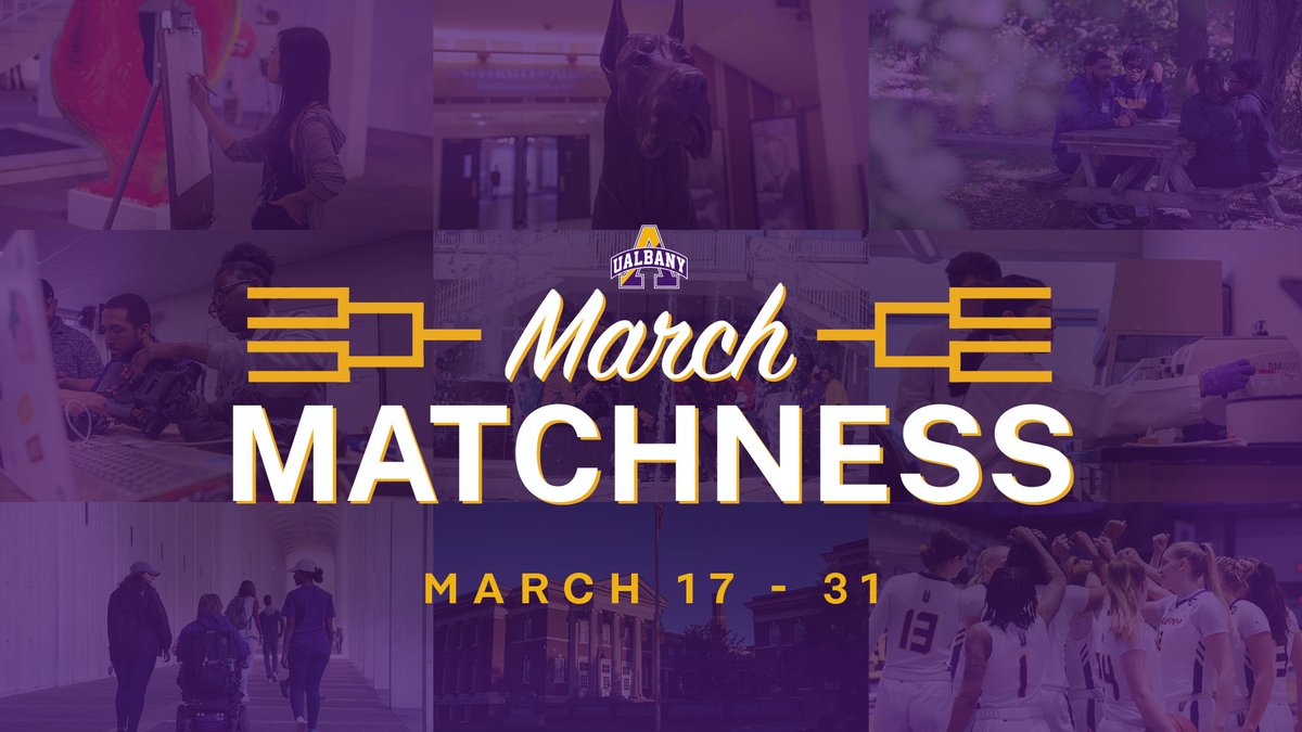 UAlbanyFund's tweet photo. #UAlbanyMarchMatchness is back! 

From March 17 - March 31 your gift in support of #UAlbany students could be worth up to 3x the original gift. 

Head to https://t.co/ElgsFUv8H6 to find out more information and check out all the challenges. https://t.co/UkplrbAi1I