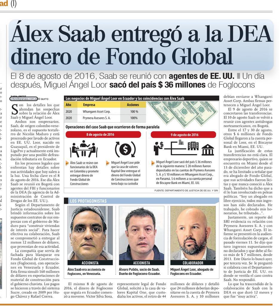 VillaFernando_'s tweet photo. El mismo día en que Álex Saab se reunió con la DEA y el FBI en Bogotá (8 agosto 2016), Miguel Ángel Loor, movía $36 millones de #Foglocons a sus empresas y cuentas personales en el extranjero. Todo indica que ahora Loor estaría cooperando con la justicia de USA. 👇 https://t.co/QOdKivZBxk