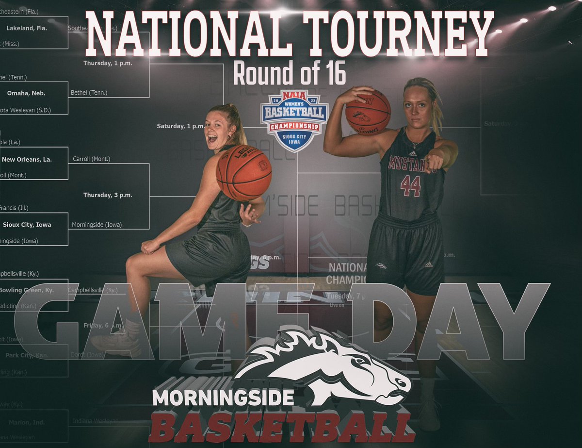 The day we have been waiting for 🤩

The ladies are playing at Tyson Event Center this afternoon against Carroll in the Round of 16 🕺🏼

Tip off 👆🏻3:00 pm CST
Where 📍 Tyson Event Center| Sioux City, IA
VS 🤝 Carroll 🟣