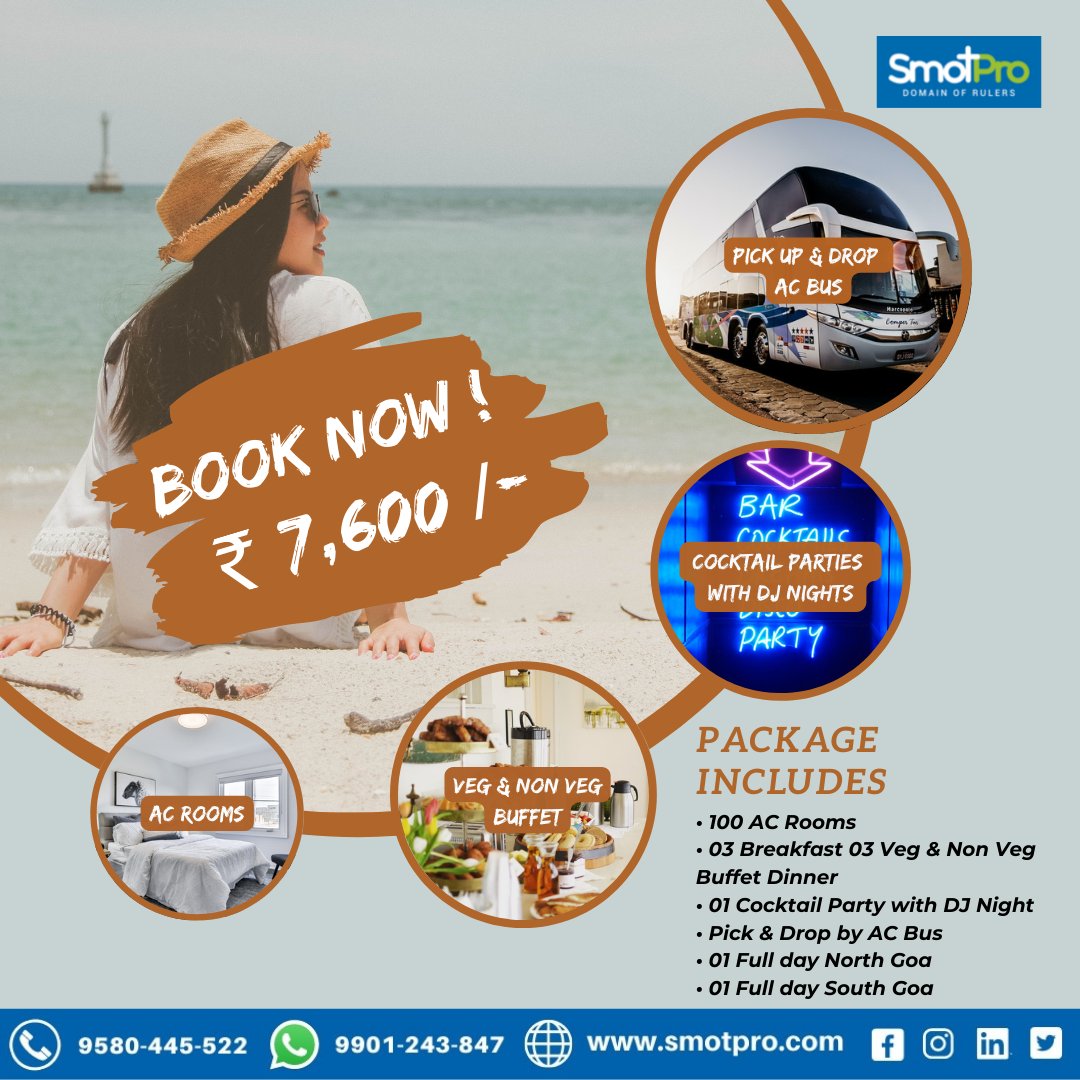 SMOTPro1's tweet photo. Planning a vacation to Goa 
Travel with us, Travel like a pro with @smotproindia

Visit https://t.co/aYpBsKFYmE
Call us: 9580-445-522
Watsapp: 9901-243-847

#goa #vacation #tourism #tours #goabeach #goapackages #smotpro #smotproindia #picoftheday #tripadvisor #booknow #holidays https://t.co/WUSNLjijIS