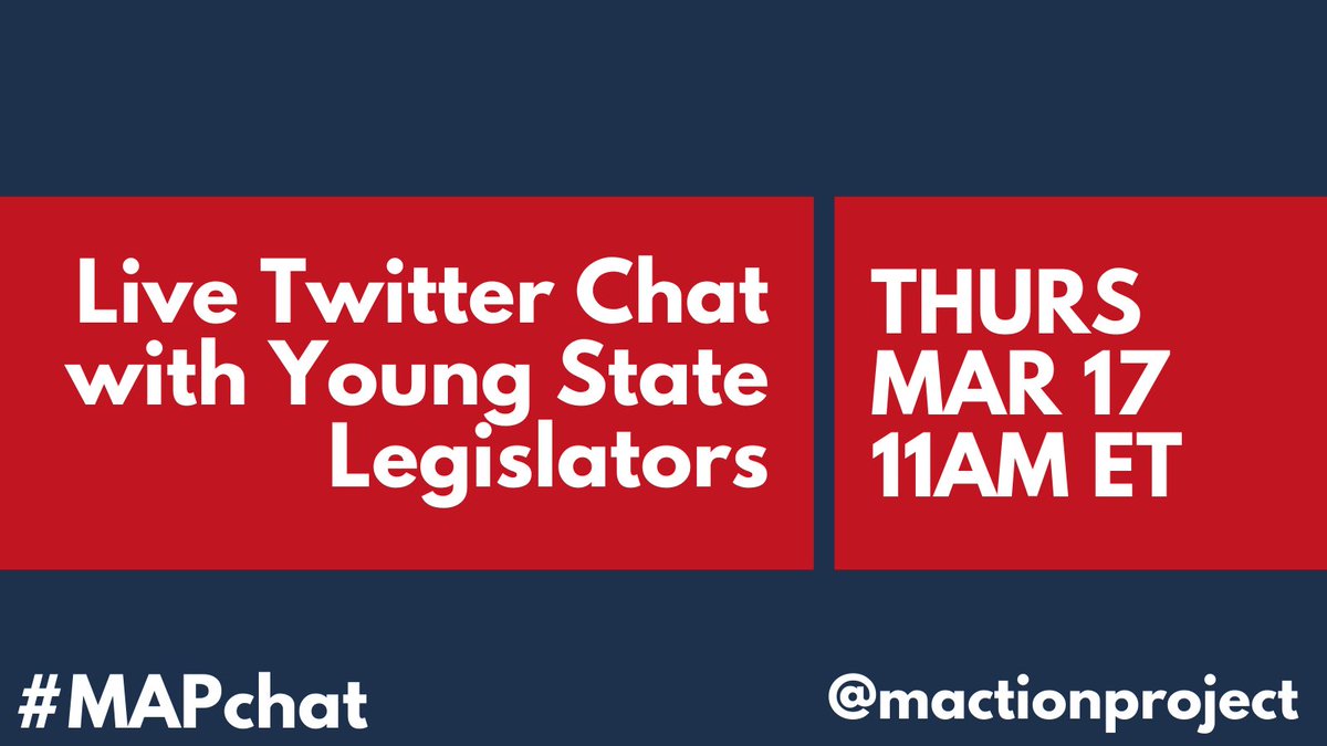 futurecaucus's tweet image. TODAY, 11am ET we’re hosting a Twitter chat!

Tune in to engage with MAP’s questions and comments from legislators with #MAPactionweek and #MAPchat!