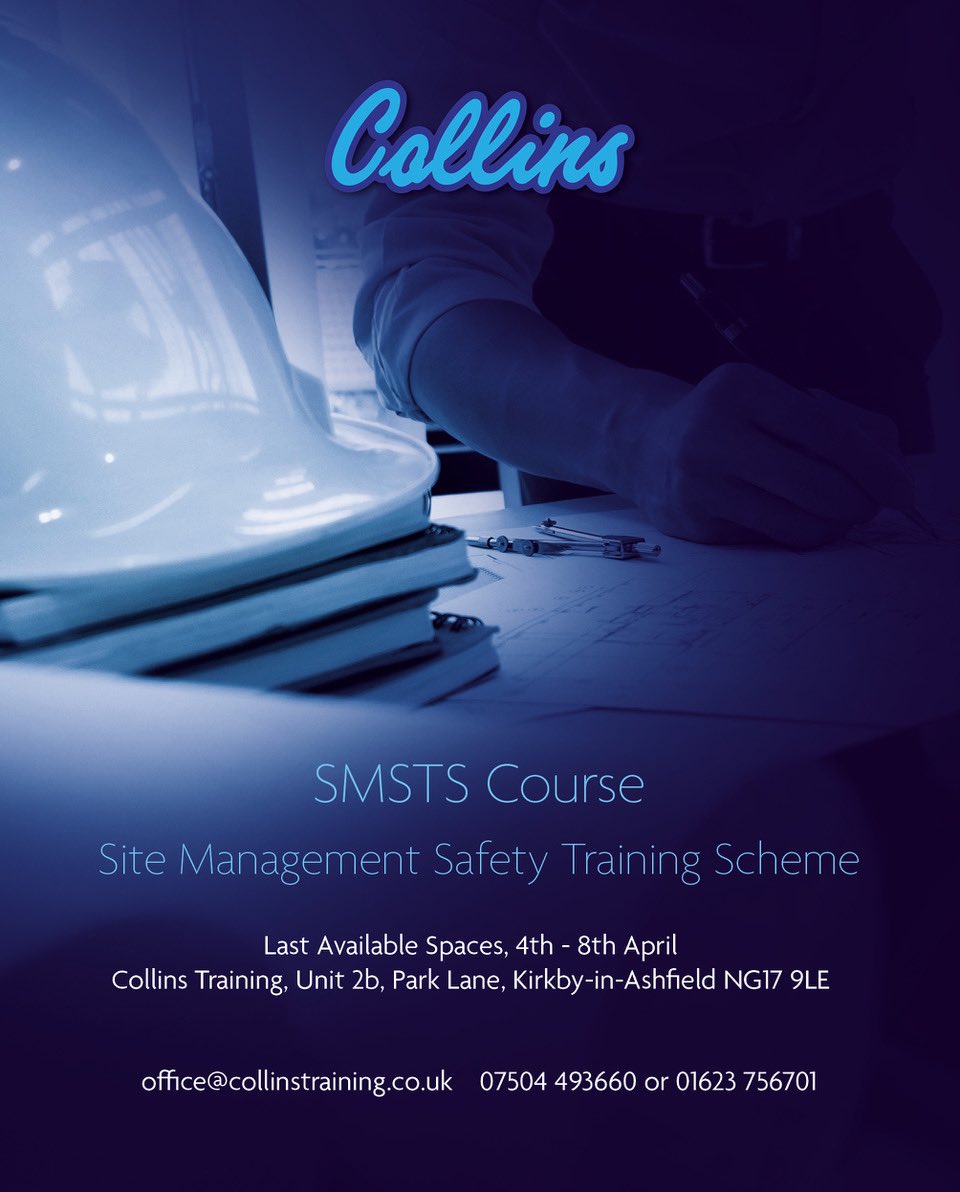 collinstraining's tweet photo. Few spaces remain on our SMSTS Course, book now to guarantee your spot! https://t.co/1ThrVvrdAf