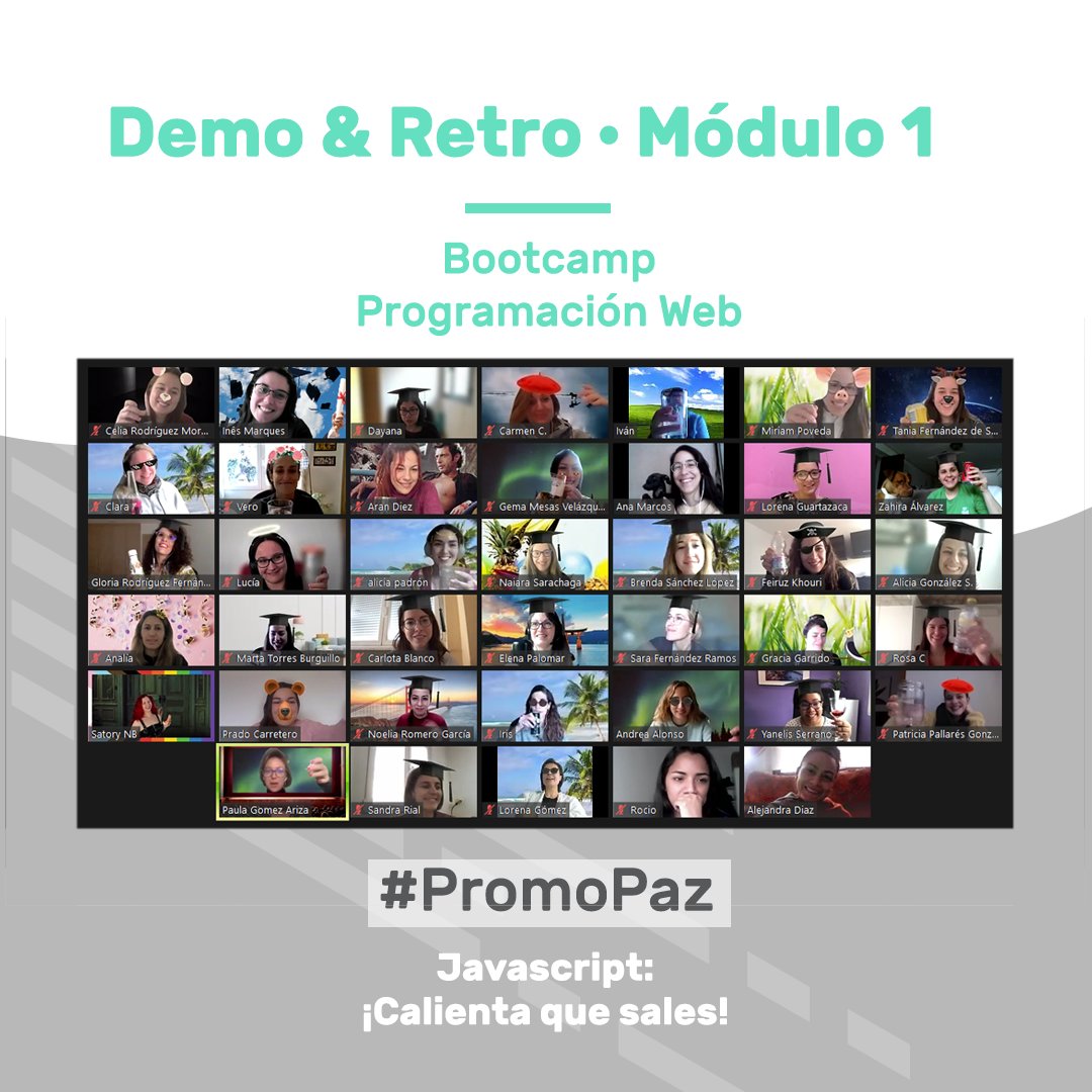 Adalab_Digital's tweet photo. 🥳 Las adalabers de la #PromoPaz han tenido hoy su primera demo y su primera retro con una página #web que han creado desde cero ellas mismas.
↘️ https://t.co/qx1ksRx40D
