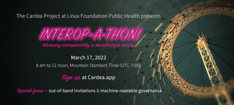 Today is the day! Join us in 30 minutes for the 2nd Cardea Interopathon, even if you're not able to participate, this is your chance to see #interoperability between <a href="/Hyperledger/">Hyperledger Foundation</a> Aries and Indy projects in action! More info and zoom link here: cardea.app #blockchain