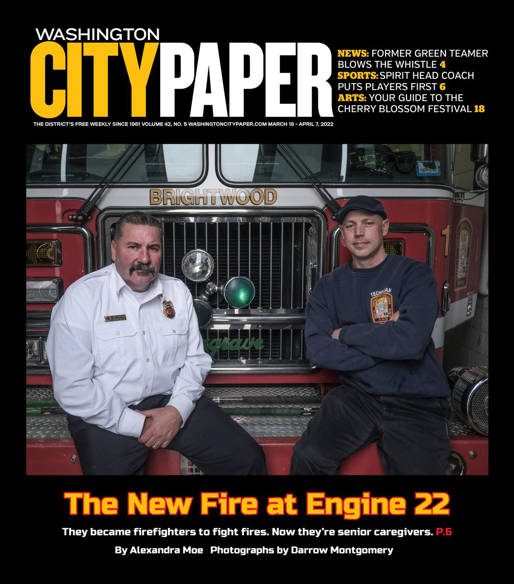 ON THE COVER: Firefighters are trained to douse flames. Today, they’re more often called to assist the ailing and elderly. washingtoncitypaper.com/article/551472…