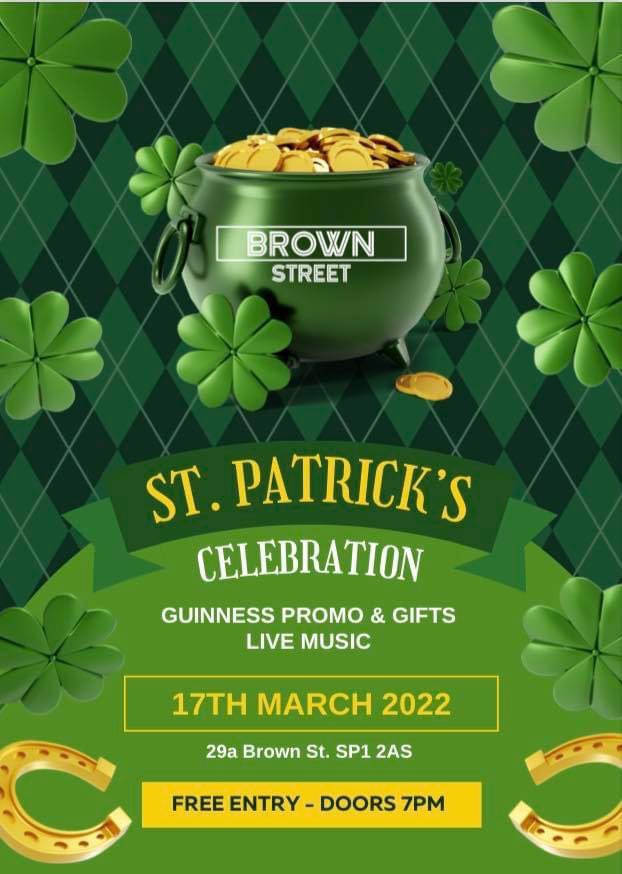 ☘️ St Patrick’s Day Party at Brown Street tonight 

🎤 Open Mic &amp; Karaoke

🍻 <a href="/guinness/">Guinness</a> just £3.50 and we’re giving away the famous hats for FREE 

Get your friends &amp; come on down for a jig and a fun night ☘️ #salisbury #openmic #stpatricksday #karaoke #Guinness