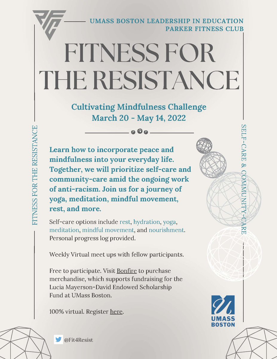 We're just a few days away from the start of the Fitness for the Resistance #CultivatingMindfulness challenge! Register here: forms.office.com/r/Cny9eB7kuq