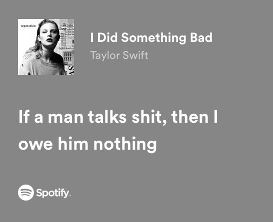 I Did Something Bad by Taylor Swift