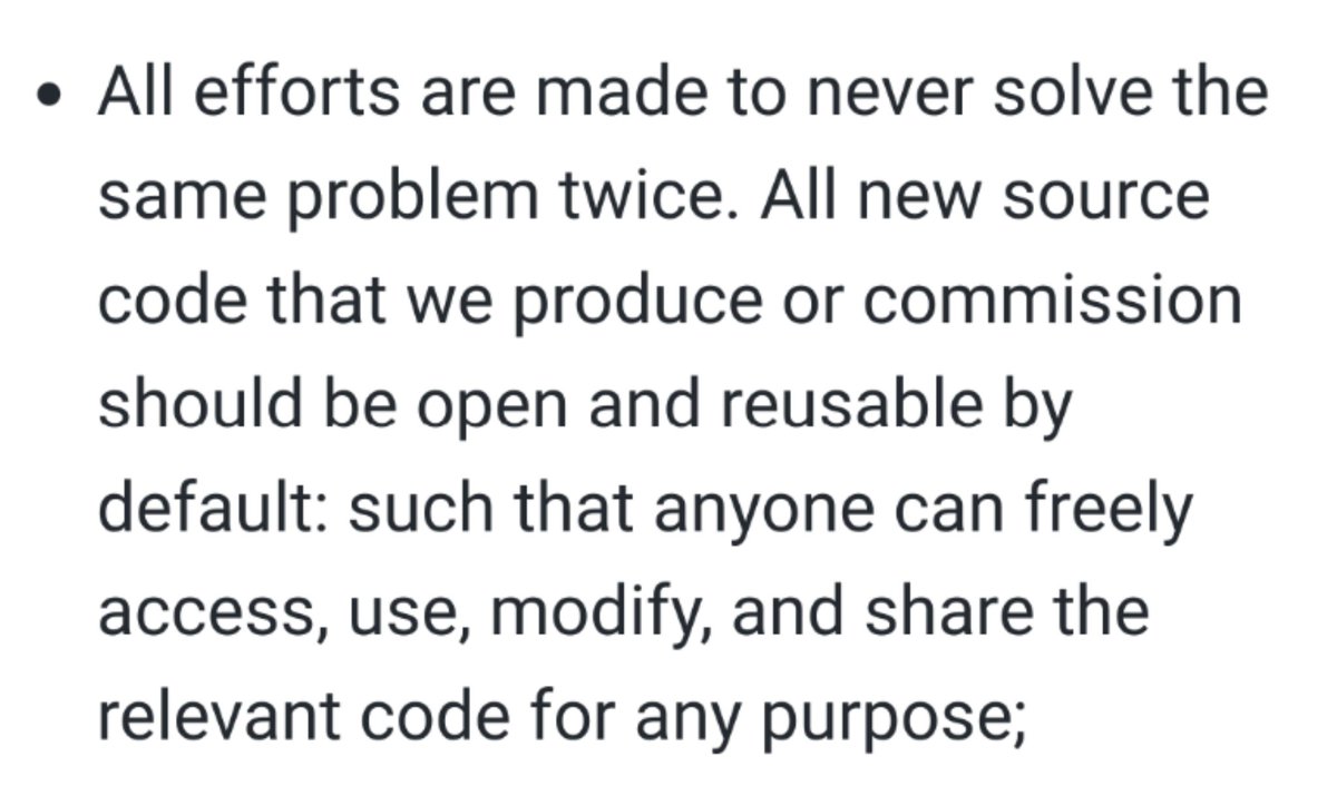 EinsteinsAttic's tweet photo. With regard to point 1 of the policy itself 👇 and because #OpenSource code must be stored "in a repository managed by your department", shouldn't there be some sort of (managed) #directory so people can more easily *find* what others have already done?
https://t.co/u3XlCoXJ48 https://t.co/56dMgDOb4q