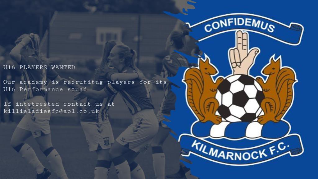 U16’s Performance squad recruitment!!!

We are looking for players for our New U16s team that has just been formed.
Contact us for more information on
killieladiesfc@aol.co.uk
