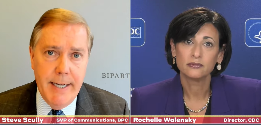 BPC_Bipartisan's tweet photo. 🔴 We're LIVE with @CDCDirector Rochelle Walensky to discuss her COVID-19 forecast for 2022.

Use #BPCLive to join the conversation and tune in here. 👇
https://t.co/K0sZxhg88q https://t.co/2yXDv9I068