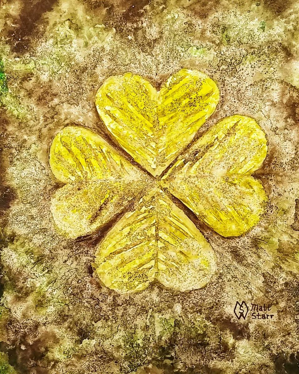 MattStarrFineA1's tweet photo. Happy St. Patrick’s Day! I painted this four-leaf clover with watercolor and added salt for the special effects. https://t.co/Xs5lw6SqJv
#mattstarrfineart #march #celtic #irishmusic #fourleafclover #luckycharms #irishpride #stpatricksdayparty #luck #stpatricksdaynails #stp https://t.co/aGPctq0Nfr