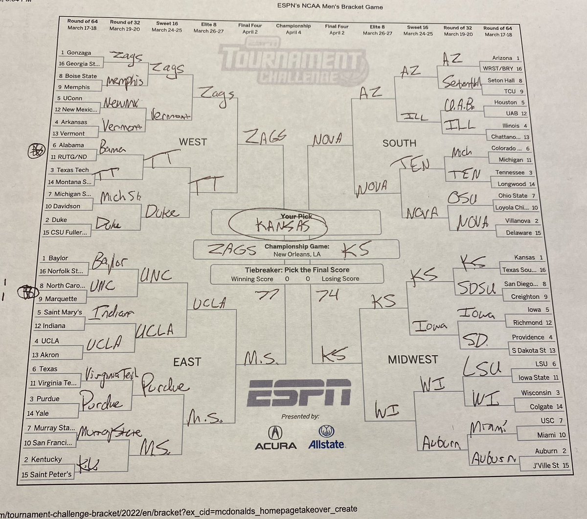 ttaspod's tweet photo. The Official Thing About Sports Bracket (ft. @cseff_53 awful handwriting) 🏀 https://t.co/WZJPcTMy3U