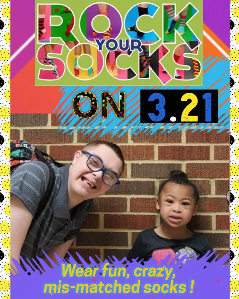 Wear your fun and crazy socks on Monday the 21st!