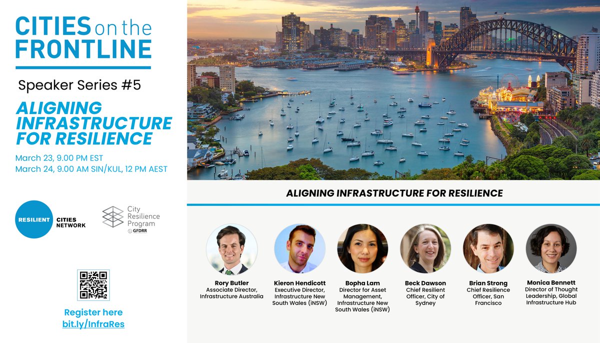 How can cities develop resilient urban infrastructure to face their interconnected challenges?

Join us to hear from experts about their collaborative work as cities face aging infrastructure, shifting macro-economic trends &amp; climate change.
Register➡️ bit.ly/InfraRes