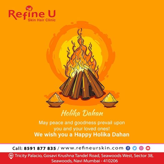 refine_u's tweet photo. "Put your life in Holi
Problems, anxiety, complications of the mind..
Let's do home sorrow, of sickness
Happy Holi"
.
.
 #refineu #holikadahan🔥 #HolikaDahan2022 #dermatologistinseawood #cosmetologistinseawood #DrRashami #NaviMumbai https://t.co/Ap7d8owhOR