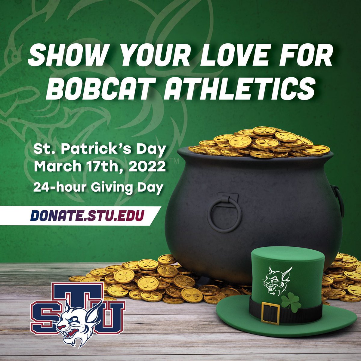 Happy St. Patrick’s Day! ☘️ let’s share the luck today and help our women’s basketball program by donating some of your gold coins 😎

Use the link to get started 🔽

donate.stu.edu

Retweet to help spread the word
