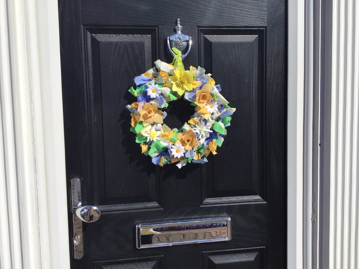 Spring Wreath finished and on the door.   #springsacoming