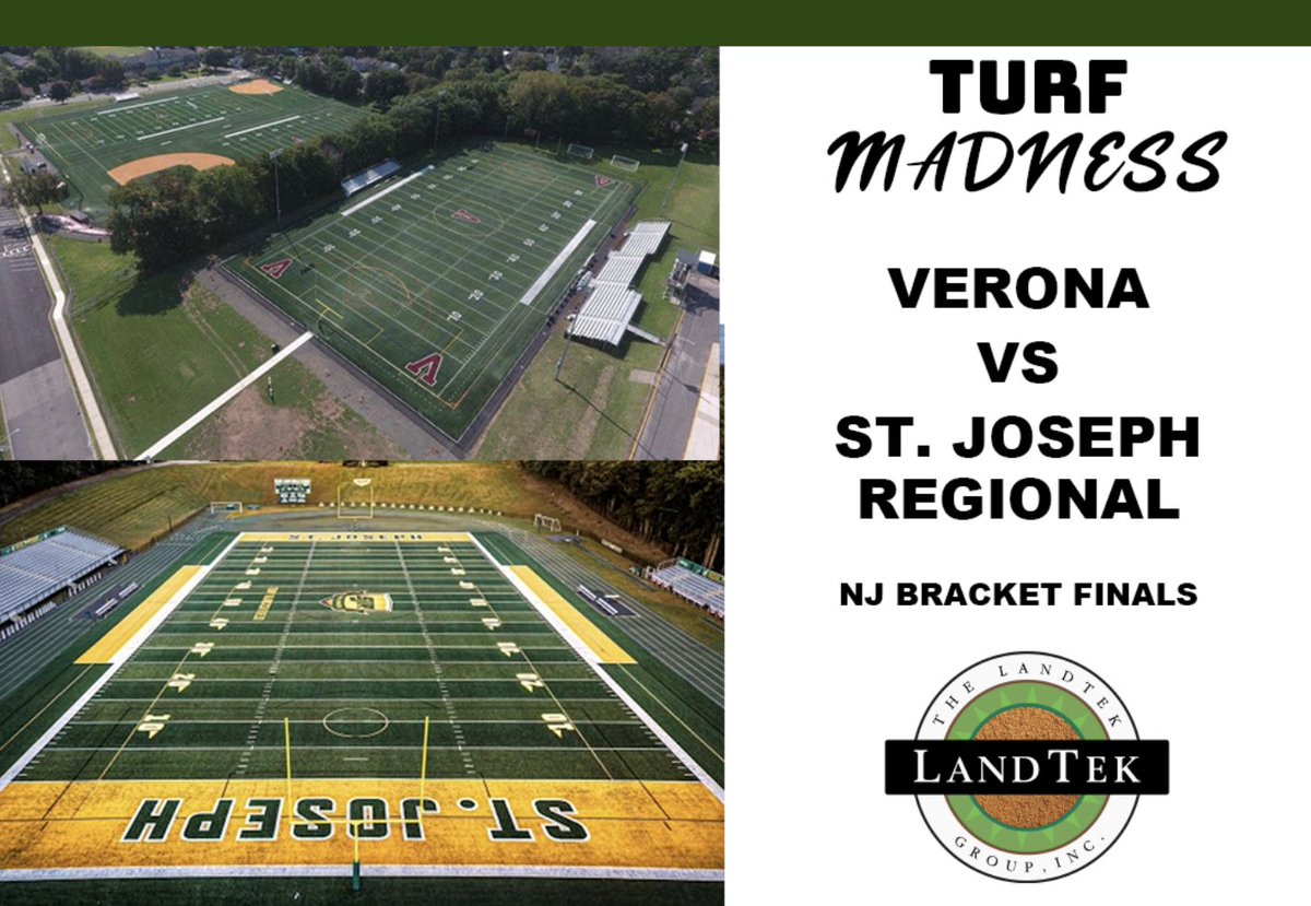 TheLandTekGroup's tweet photo. Verona vs St. Joseph Regional in the NJ FINALS! Vote for your favorite field to survive and advance. Comment your vote for 1 point. Retweet and Follow with your field for 5 extra votes. @SJRHighSchool @SJRFB @SJRAthletics1 @CoachMarangi @VeronaTownship @VeronaAthletics https://t.co/0MoiHXoar0