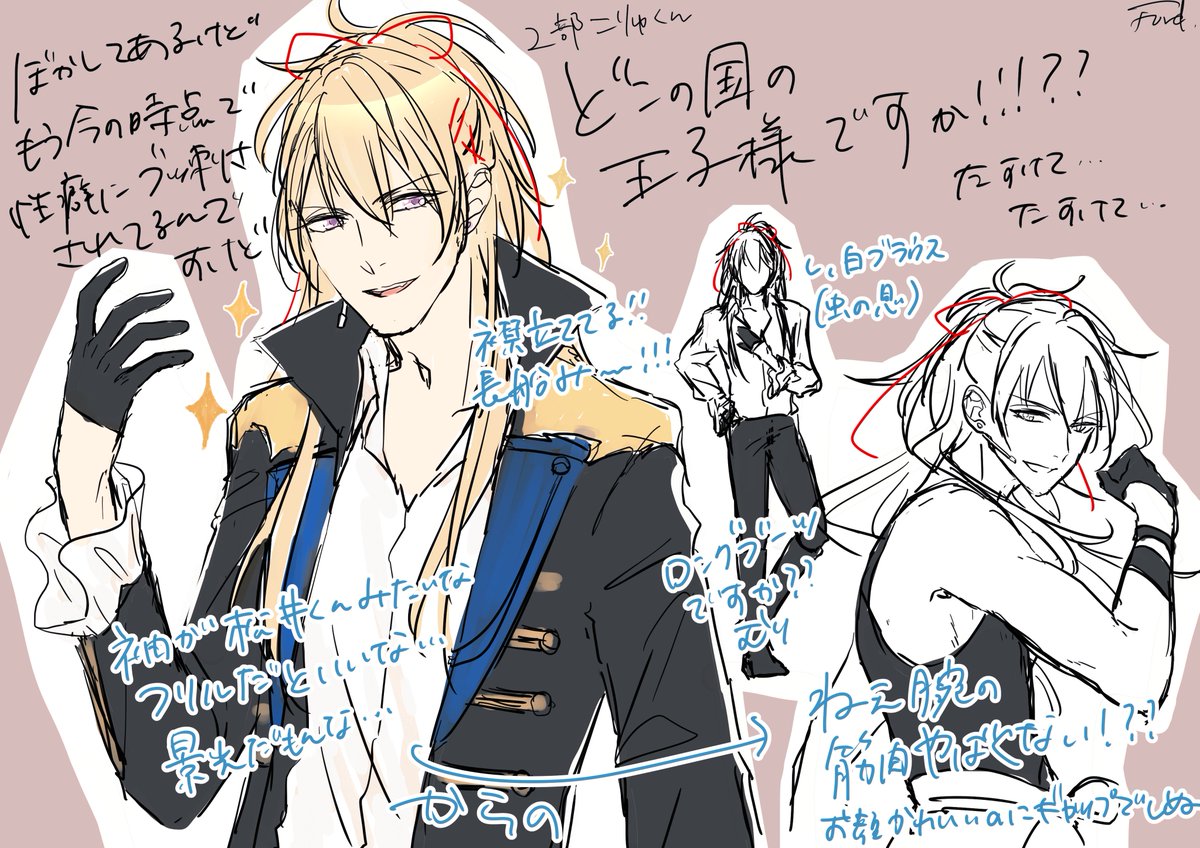 ミュ2部グッズ発表されたときにトチ狂っていた絵です 