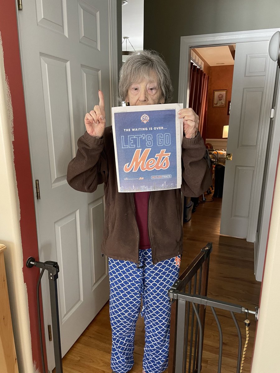 It’s been 2 years since Gammy was given 2 weeks, &amp; she’s still here fighting the odds. I couldn’t be more proud of her! Thankful to everyone who sent their well wishes &amp; the <a href="/Mets/">New York Mets</a> for the hope they gave her to never give up! She can’t wait for the season to begin!#LGM 💙🧡