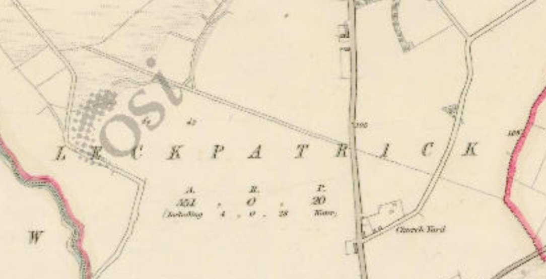 Strabane_names's tweet photo. LECKPATRICK townland, parish. Leic Phádraig, Patrick's flagstone. Ledpadrich (1302) Lapis Patricii (1397) Lecaphadraig (1407) Leaepafrayg (1500) also known as Kylpatrick and Magherynelec. The saint is said to have stopped here en route to Aileach. @placenamesni @logainm_ie https://t.co/rjq58N6IgD