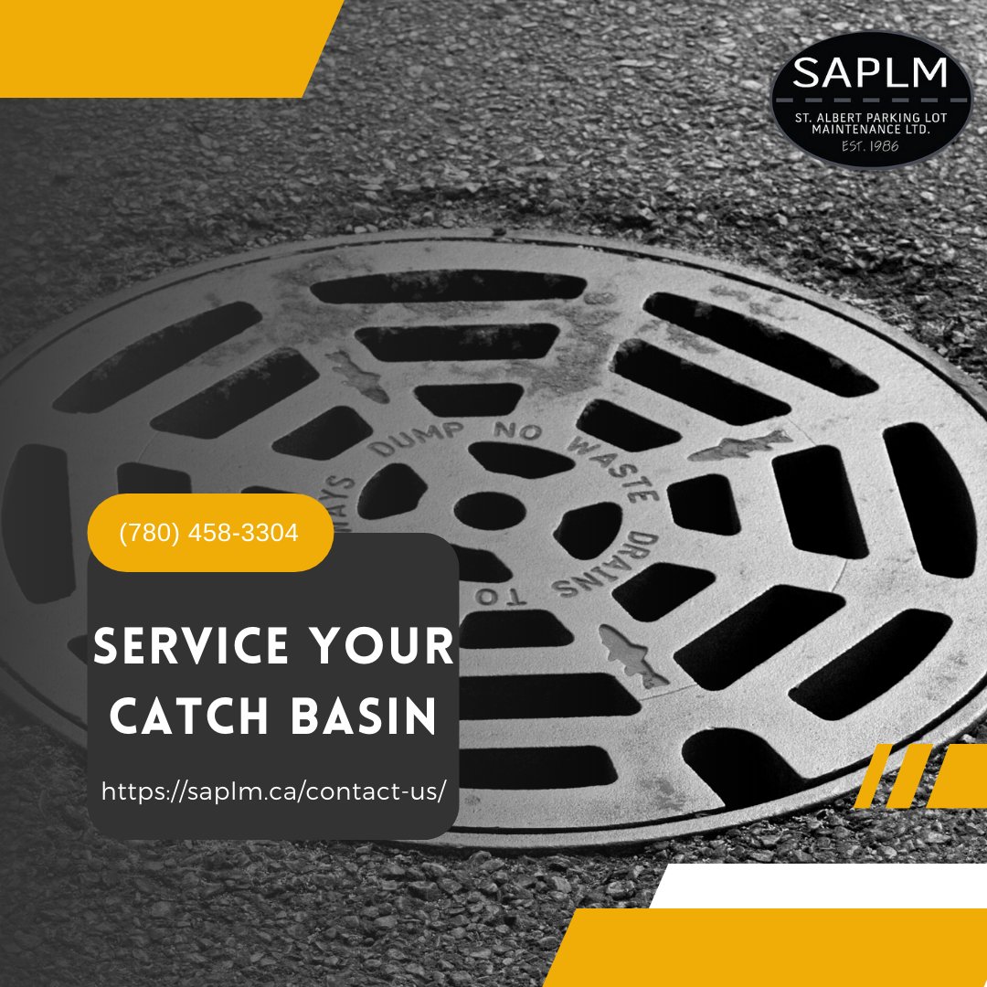 Worried your parking lot will look like a marsh after the snow melts? Your catch basin might need to be serviced!
 Not only do catch basins keep up your curb appeal, but they can also redirect water away from your buildings saplm.ca/services/ #yeg #edmonton
