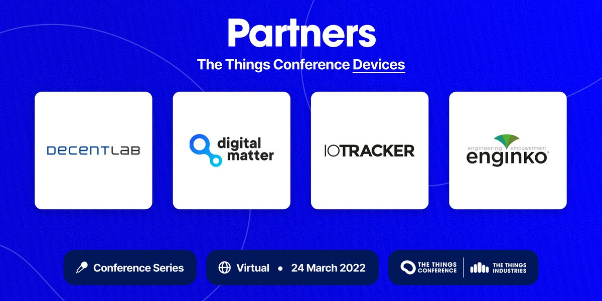 Meet <a href="/decentlab/">Decentlab</a>, @dmtelematics, <a href="/IoTracker_NL/">IoTracker</a>, <a href="/Enginko_com/">Enginko.com</a> and many more #device makers online on 24 March for #TheThingsConference #Devices, an event dedicated to the best #LoRaWAN gadgets, streamed across four time zones. Join +1500 global #IoT experts: ow.ly/eVF950IeXZl