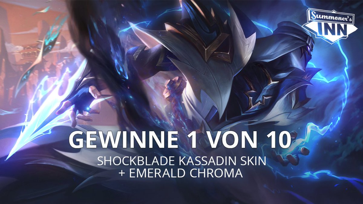 Im Rahmen des #LeaguePartner Programms dürfen wir 10x Shockblade Kassadin Skins + Emerald Chroma an euch verlosen.

So nehmt ihr Teil:
☑ Folgt uns
☑ Liked &amp; RT diesen Tweet
☑ Postet eure letzte KDA in die Kommentare 😏

Viel Glück 🍀
ESS: 20.03.2022