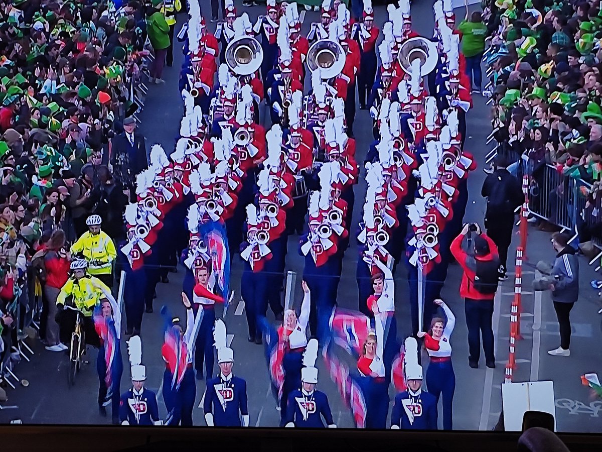 Nadia_Zawawi's tweet photo. Right, why can't we get the @marching110 from @ohiou here for St. Patrick's Day Parade in Dublin instead of the Pride of Dayton Marching Band? ๐ Let's show them how it's done! And as Bobcats, we're already in green #PaddysDay #OhioU #Marching110 #ProudBobcat #OUAlumInIreland https://t.co/SH4iLDMpSw