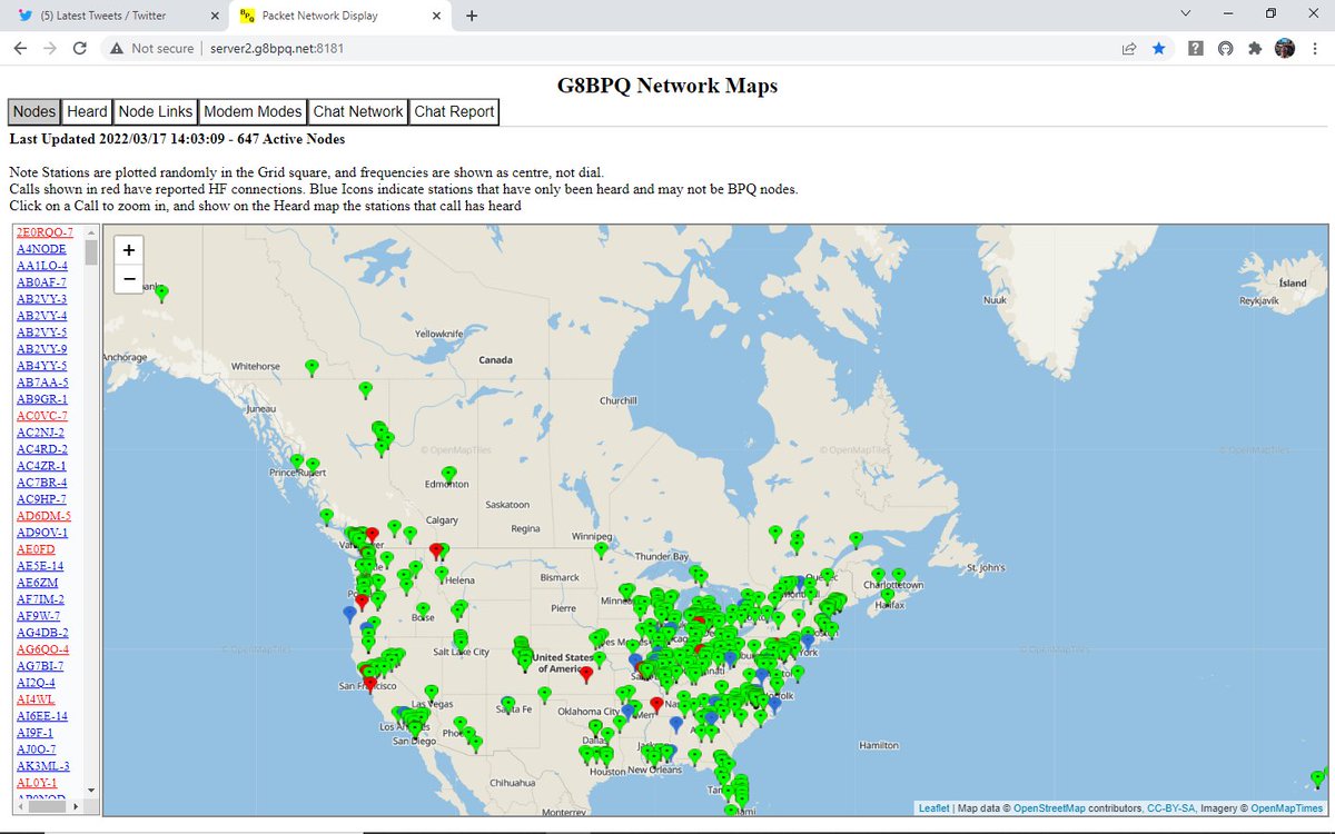 N4JAW's tweet photo. Inquiring minds have asked? This is a snippet of #HFPacket stations around the world and N.A. If you can do #FT8 /#Winlink or other digital modes, you can do HF #Packet. Here's a sample of traffic on my node N4JAW-7. #amateurradio #hamradio #bpq32 #bpq https://t.co/2NaPQoafzG
