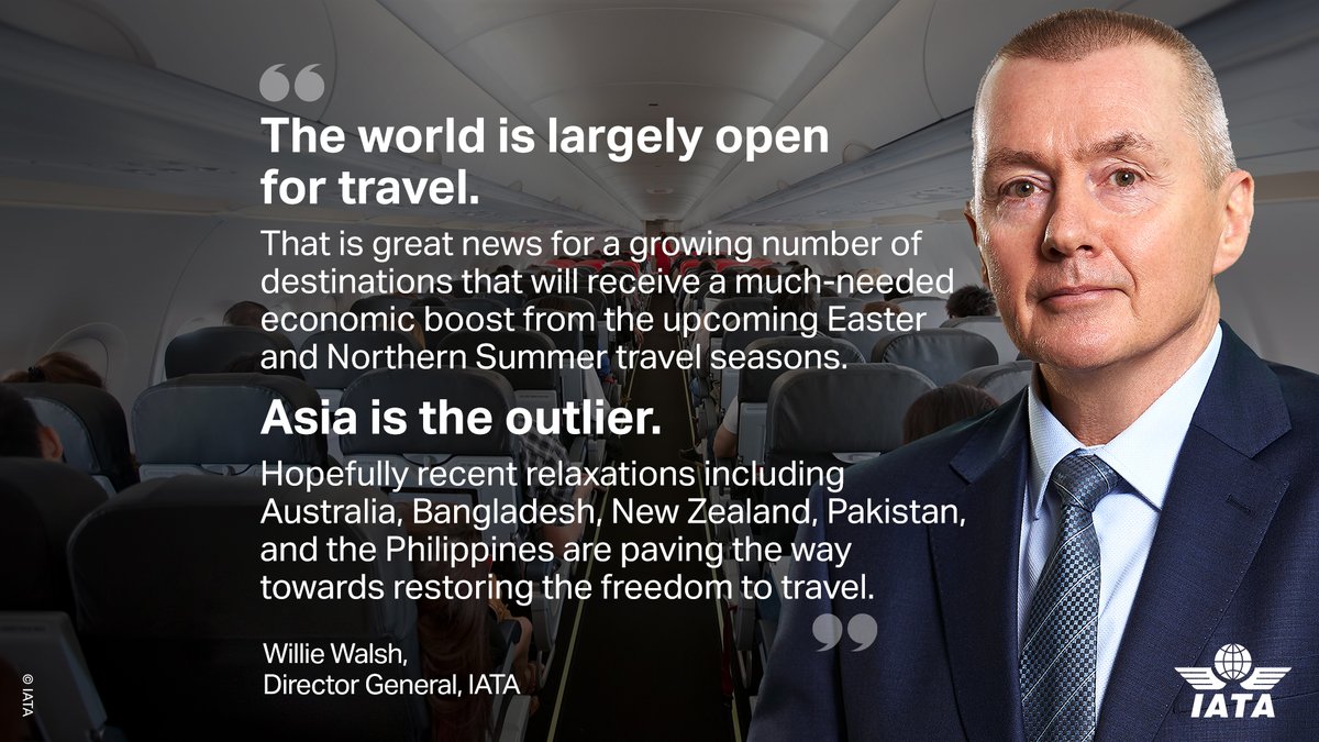We welcome the increasing momentum towards re-opening of borders &amp; relaxation of #travel restrictions 👏 

In Asia travel remains heavily compromised, despite recent progress in some countries.

For details ➡️ bit.ly/3u5hoaP