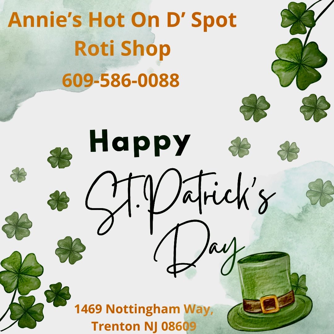 NJRotiShop's tweet photo. #happy #StPatricksDay https://t.co/AsgeT3cY6m