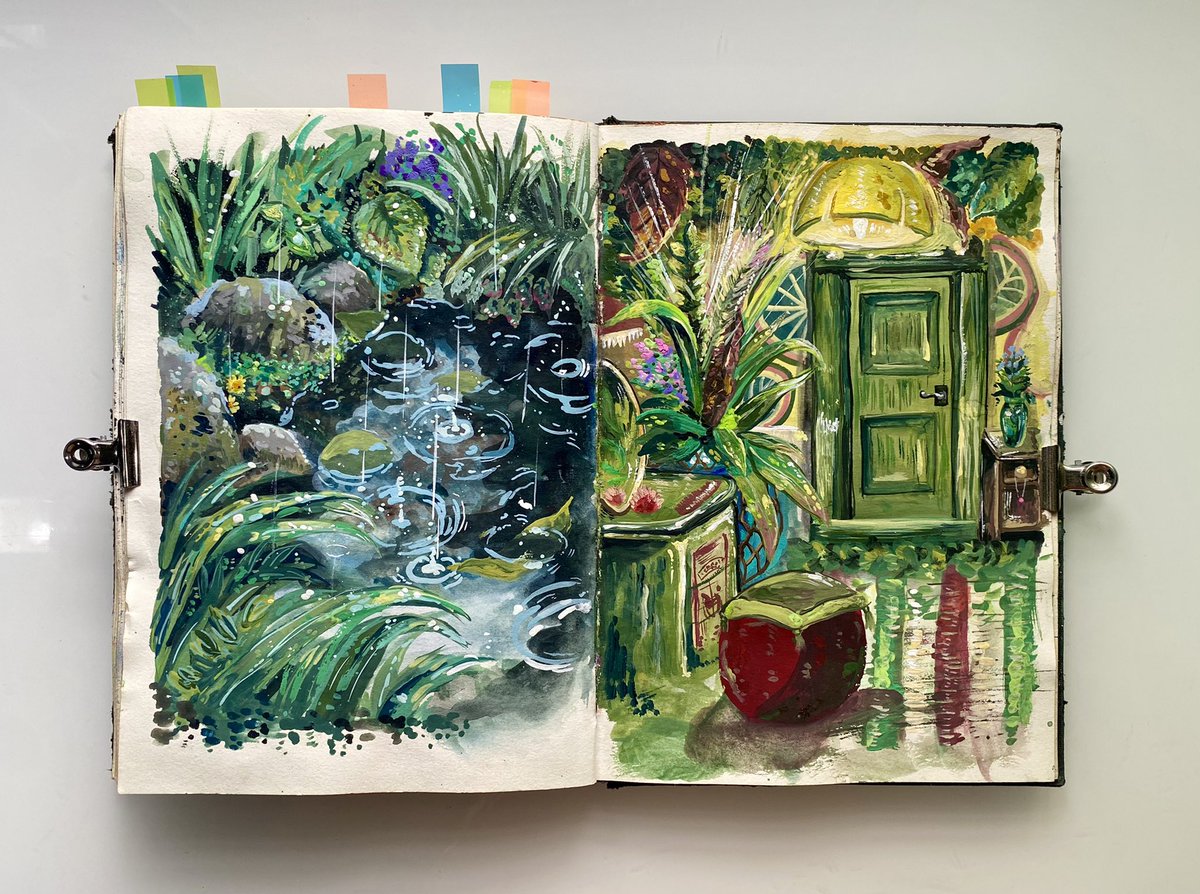 daixykaren's tweet photo. Ghibli scene paintings done in 2020, 2021 &amp; 2022 🌱 https://t.co/gMhgYVSXfy
