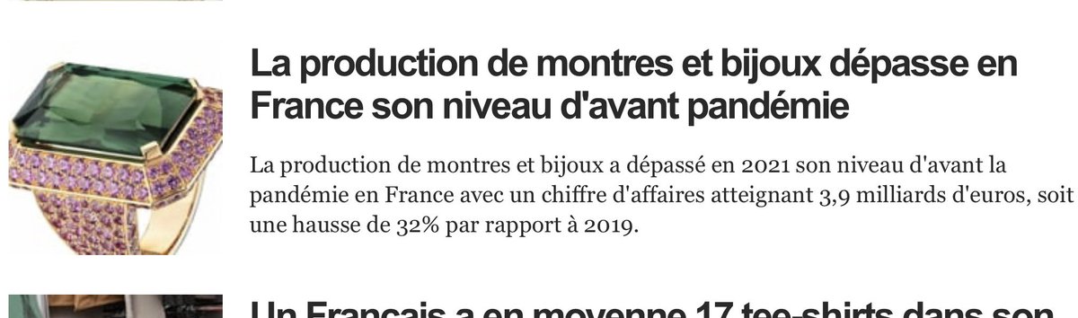 Via <a href="/FNW_FR/">FashionNetwork FR</a> hausse de la production de montres et de bijoux #joaillerie #croissance #ChooseFrance