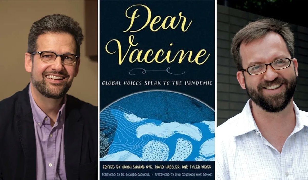 If you wrote to the Pandemic, what would you say? Join us as we celebrate poems written to the virus &amp; vaccine. Tues, Apr 5, 7-8 PM. DEAR VACCINE: GLOBAL VOICES SPEAK TO THE PANDEMIC. Free &amp; online. &gt;&gt; buff.ly/37hD5wl <a href="/DavidWickPoetry/">David Hassler</a> <a href="/KentStateUPress/">Kent State U Press</a> <a href="/UAPoetryCenter/">UA Poetry Center</a>