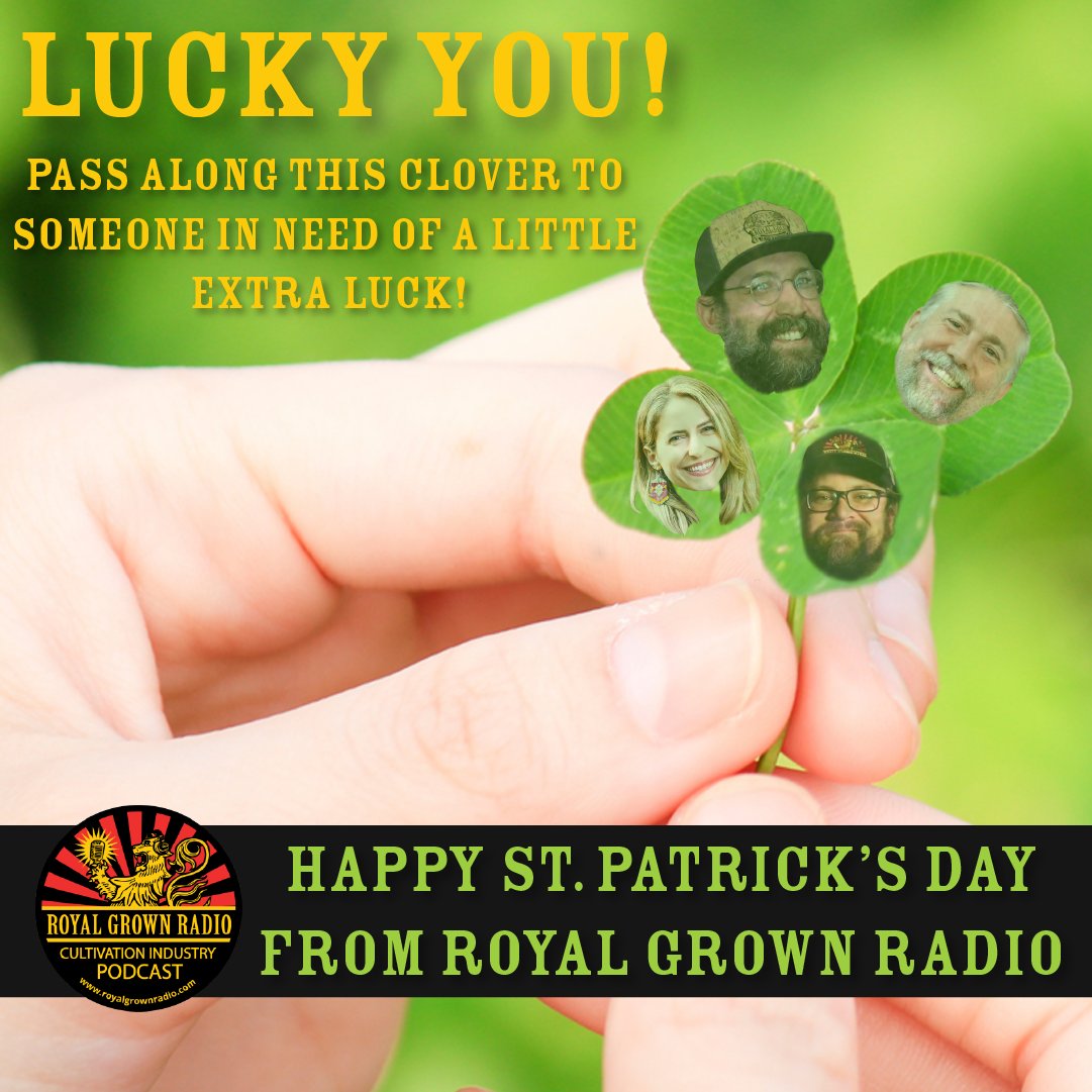 royalgrownradio's tweet photo. You found the LUCKY CLOVER! Pass it along to someone who needs a little extra luck in their life 🍀
.
Happy St. Patrick's Day from the Royal Grown Radio team! 
.
.
.
.
.
#royalgrownradio #potcast #luckyday #stpatricksday #humboldtcounty #humboldtgrown #growers #cultivation https://t.co/Yg9ZRCxtiM