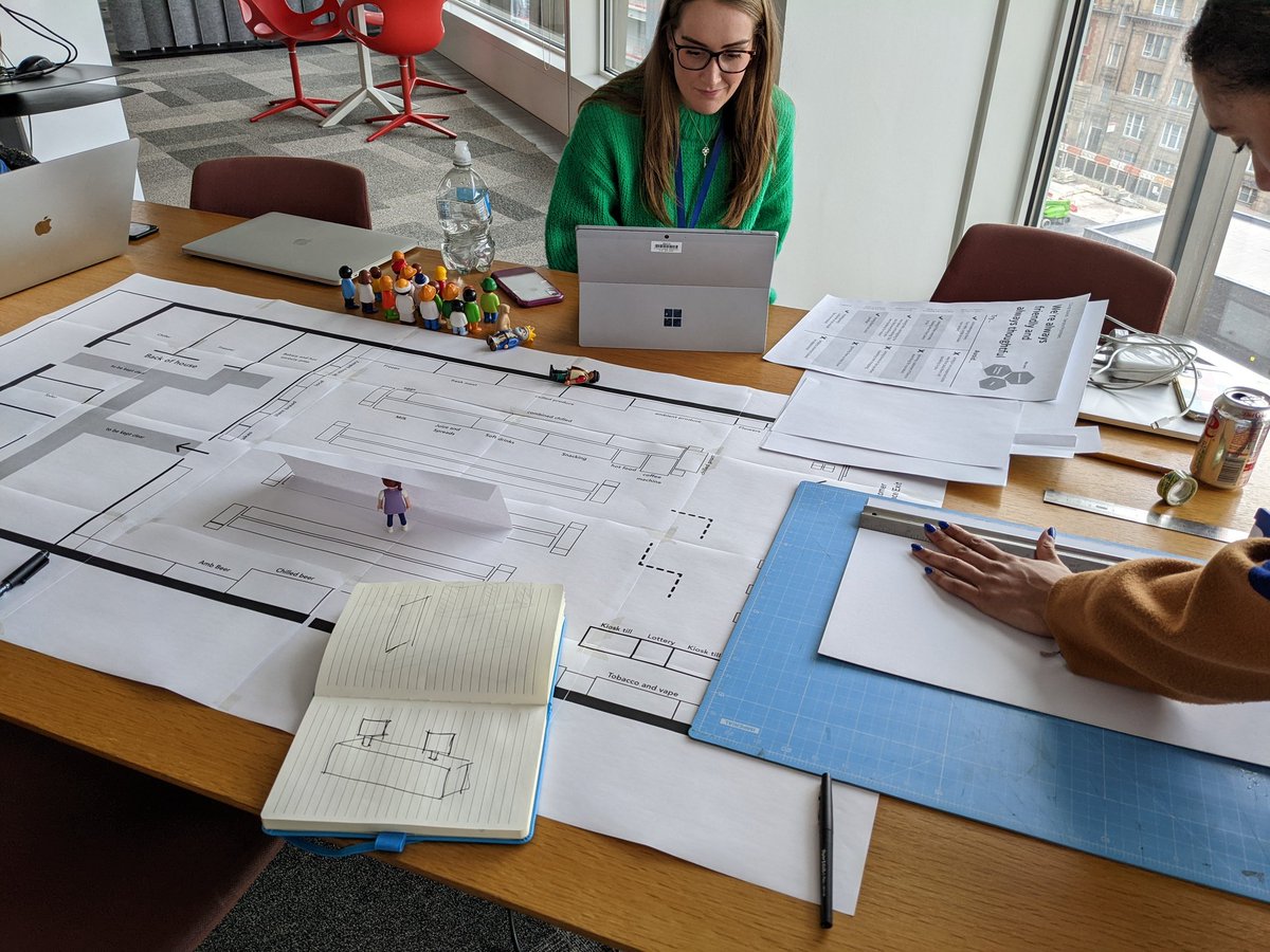 Alistairuff's tweet photo. It's happening! Desktop walkthrough under construction @CoopDigital with @stephclubb @thewordmachine https://t.co/fwfWhC0RfQ