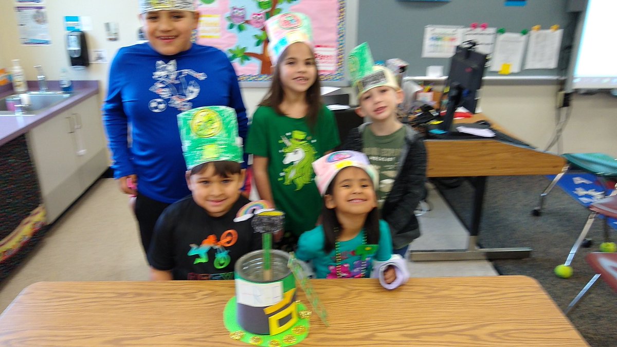 We build a cool leprechaun trap!  Co operation and team work!  Can't wait to see it it works!