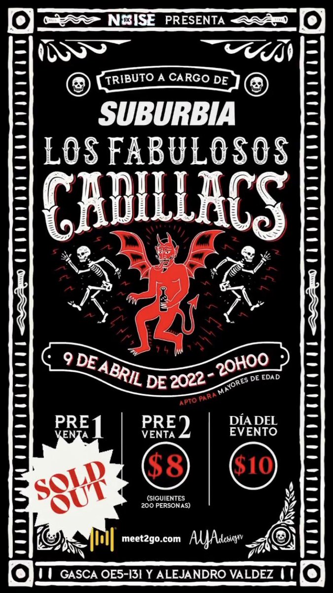 Atento personal! Vamos ya por la segunda etapa de las preventas! Pilas! Los queremos ver a tod@s ahí! #suburbiaska #ska #tributo #LFC #LosFabulososCadillacs #Quito #Ecuador #gig #concert